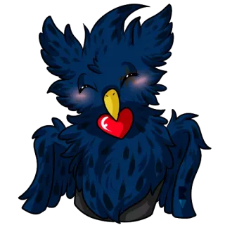 ❤ 09e479ca милый, птица, сердце, любовь, мультфильм telegram sticker