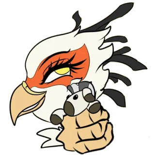 😈 204c6189 птица, мультик, животное, стикер, милый, пушистый, антро telegram sticker