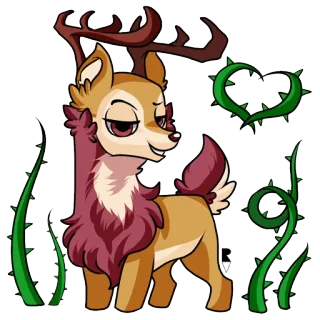 🔞 77518e0d олень, животное, иллюстрация, мультфильм, рога, фауна telegram sticker