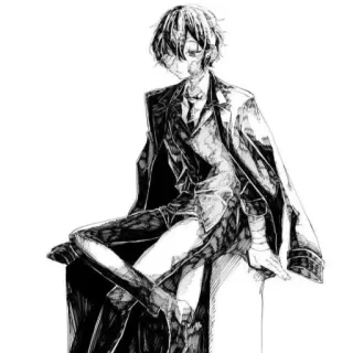 ⬛️ 14726856 Anime, Manga, Karakter, Gambar, Monokrom, Ilustrasi telegram sticker