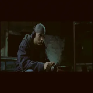 🎧 aa47fe4a Eminem Eminem, แร็ปเปอร์, เพลง, หูฟัง telegram sticker