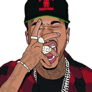 ☠ 715cfe1a Rapper, Âm nhạc, Cử chỉ khiếm nhã, Phim hoạt hình telegram sticker