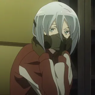 💎 7b00b458 อนิเมะ, หน้ากากกันแก๊ส, ผู้หญิง, ผมขาว telegram sticker