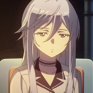 💎 968730c4 อนิเมะ, ผู้หญิง, ผมขาว, นั่ง telegram sticker