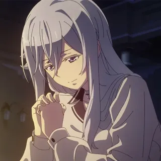 💎 deb51efa อนิเมะ, ผู้หญิง, ผมขาว, เศร้า, ตัวละคร telegram sticker