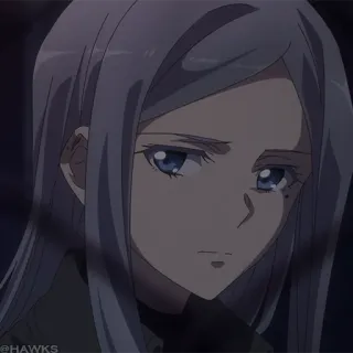 💎 e8724ca8 อนิเมะ, ผู้หญิง, เศร้า, ภาพเหมือน, เด็กผู้หญิง, ผมสีเงิน telegram sticker