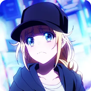 🙂 0baca877 Anime, Cartoon, Figur, Blond, Mädchen, Hut telegram sticker