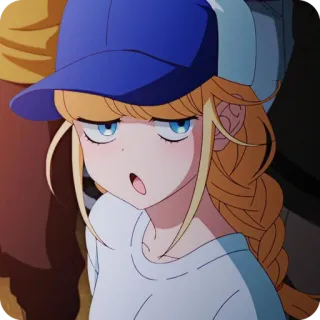 🙂 a48a103e Anime, Mädchen, Blau, Hut, Niedlich, Porträt telegram sticker