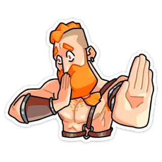 🤢 9e656013 đàn ông, phim hoạt hình, dừng lại, cử chỉ, râu, cơ bắp whatsapp sticker