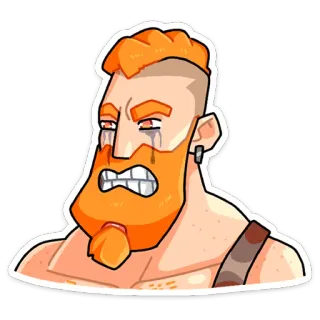 😢 fd70b05f khóc, buồn bã, tóc đỏ, nhân vật, khuôn mặt, đàn ông whatsapp sticker