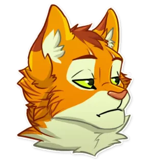 😕 2b9bac75 vos, dier, cartoon, sticker, zoogdier, harig, oranje telegram sticker