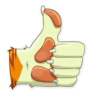 👍 6a41ac41 Duim omhoog, Ok, Goedkeuring, Leuk, Akkoord, Positief telegram sticker