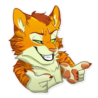 😎 8d807cff dier, kat, oranje, cartoon, vingerpistool, zelfgenoegzaam, meme telegram sticker