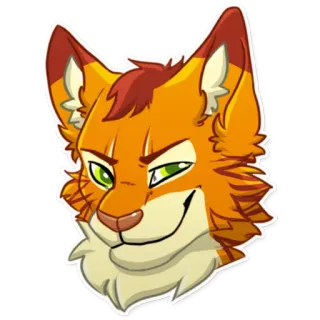 😏 cd5c6fe1 vos, oranje, harig, personage, dier, cartoon, antropomorf telegram sticker
