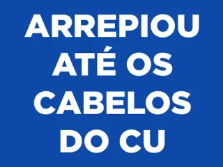 😱 f026286a ARREPIOU
ATÉ OS
CABELOS
DO CU 粗俗, 俚语, 冒犯性, 蓝色背景 telegram sticker