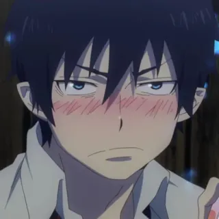 ☁️ 1a90ed11 Rin Okumura Blue Exorcist 애니메이션, 청의 엑소시스트, 오쿠무라 린, 홍조 telegram sticker