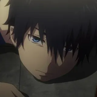 ☁️ 309ae835 애니메이션, 파란 눈, 검은 머리, 남성, 인물 사진 telegram sticker