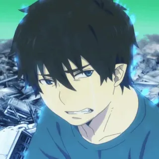 ☁️ 71e98459 Rin Okumura Blue Exorcist 애니메이션, 청의 엑소시스트, 오쿠무라 린, 소년, 악마 telegram sticker