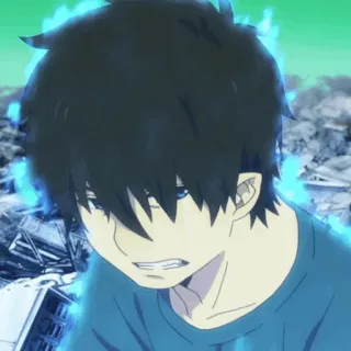 ☁️ aa2e1a2b Rin Okumura Blue Exorcist 애니메이션, 악마, 청의 엑소시스트, 오쿠무라 린, 캐릭터 telegram sticker