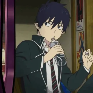 ☁️ b65c374b Rin Okumura Blue Exorcist 애니메이션, 청의 엑소시스트, 오쿠무라 린, 음주, 캐릭터 telegram sticker