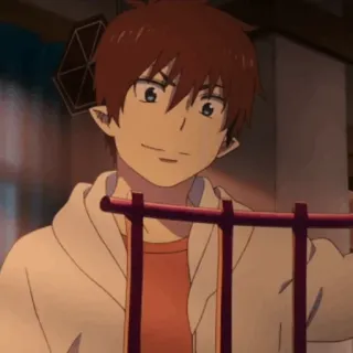 ☁️ cae36685 Rin Okumura Blue Exorcist 애니메이션, 악마, 남성, 미소 telegram sticker