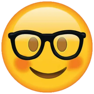 😊 231a6f5a Biểu tượng cảm xúc, Kính, Khuôn mặt, Nụ cười, Mọt sách, Thông minh telegram sticker