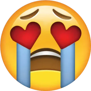 😍 238095e7 Biểu tượng cảm xúc, Tình yêu, Khóc, Mắt hình trái tim, Nước mắt, Cảm xúc telegram sticker