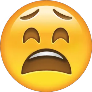 😫 3b8cc945 Biểu tượng cảm xúc, Mặt, Buồn, Lo lắng, Vàng telegram sticker