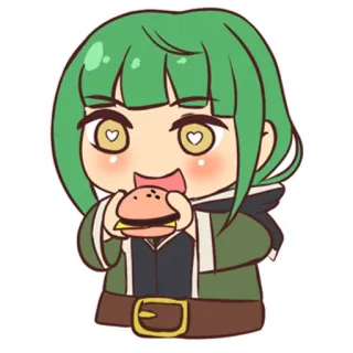 🍔 02ef6db3 动漫, 漫画, 卡通, Q版, 食物, 汉堡, 可爱 telegram sticker