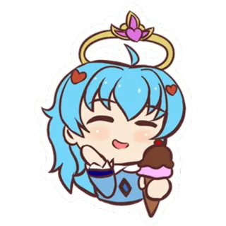 🤤 0dbdf976 สติกเกอร์, จิบิ, ไอศกรีม, มงกุฎ, น่ารัก, คาวาอิ, อนิเมะ telegram sticker