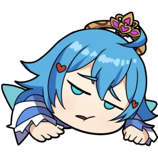 🥱 fff62145 อนิเมะ, จิบิ, น่ารัก, การ์ตูน, มังงะ, ผมสีฟ้า telegram sticker