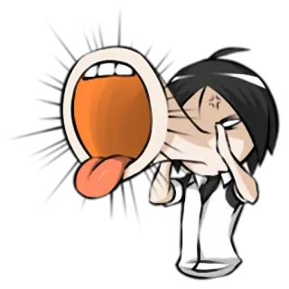 😯 39cce4cf การ์ตูน, โทรโข่ง, ตะโกน, โกรธ, สีหน้า telegram sticker