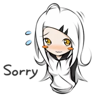 😣 a28ccb0e Sorry ขอโทษ, ขออภัย, น่ารัก, อนิเมะ, คาวาอิ telegram sticker