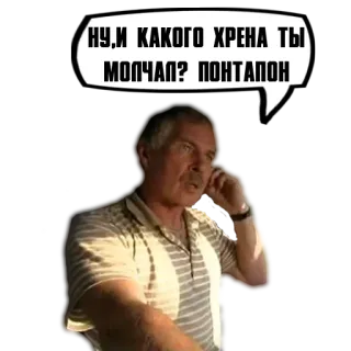 😠 be005dbb НУ,И КАКОГО ХРЕНА ТЫ МОЛЧАЛ? ПОНТАПОН ロシアのミーム, 怒り, 会話, 罵り, ダイアログ telegram sticker