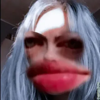 😂 18c414b9 lucu, wajah, filter, terdistorsi, selfie, aneh whatsapp sticker