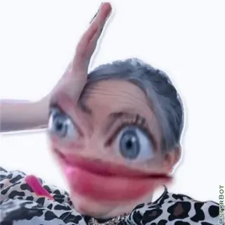 😂 78261e98 @SMWRBOT lucu, meme, wajah, distorsi, humor, media sosial whatsapp sticker