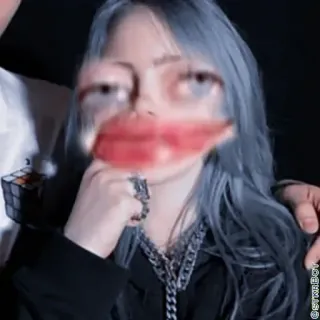 😂 92677f18 Billie Eilish STWRBOY Billie Eilish, penyanyi, selebriti, lucu, meme whatsapp sticker