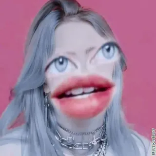 😂 faba171c Billie Eilish penyanyi, kartun, meme, musik, selebriti whatsapp sticker