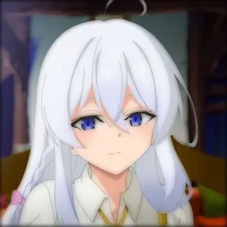 🌟 3a81667c anime, white hair, blue eyes, cute, girl telegram sticker