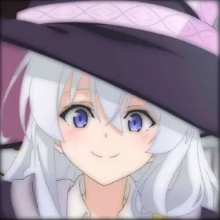 🌟 422ae292 anime, witch, girl, hat, smile, white hair telegram sticker