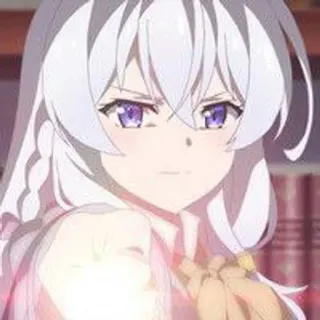 🌟 6a5a1cb7 anime, anime girl, character, white hair, purple eyes telegram sticker