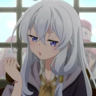 🌟 db09d7b8 anime, girl, white hair, bored, cartoon, character telegram sticker