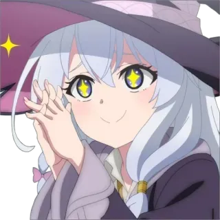 🤩 38100458 animé, sorcière, fille, personnage, souriant, mignon, étincelle whatsapp sticker