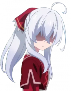 😡 4a5a7a98 Anime, Fille, Rouge, Cheveux blancs, Personnage whatsapp sticker