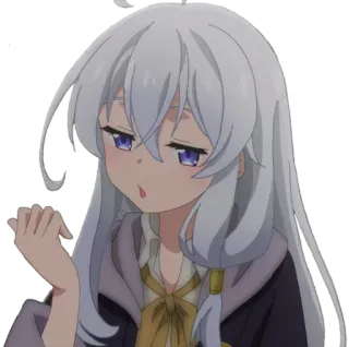 😗 be7765de animé, fille, mignon, ennuyé, cheveux blancs whatsapp sticker