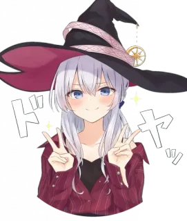 ✌️ c17b319a ドヤッ Anime, Sorcière, Fille, Signe de paix, Mignon whatsapp sticker