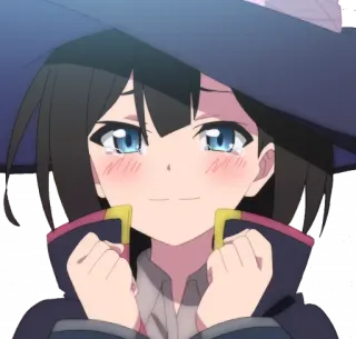 😳 e95367a5 animé, sorcière, mignon, fille, magique, souriant, pleurant, rougissant whatsapp sticker