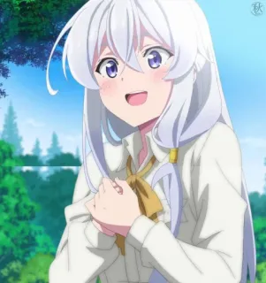 💜 62a65139 anime, fille, sourire, mignon, joyeux telegram sticker