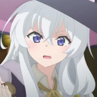 💜 861c0ec5 animé, sorcière, en colère, yeux violets, cheveux blancs telegram sticker