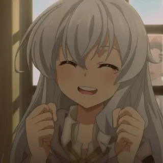 💜 901f78c9 Animé, Fille, Souriante, Joyeux, Dessin animé, Personnage telegram sticker